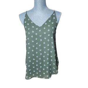 LOFT Camo Green Tank Camisole Back Strap Sleeveless size XS